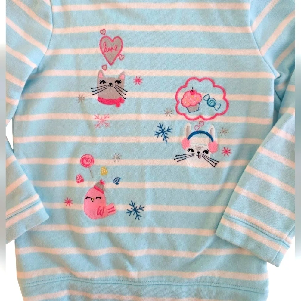 Gymboree Girls Light Blue and White Striped Sweatshirt Size 5T